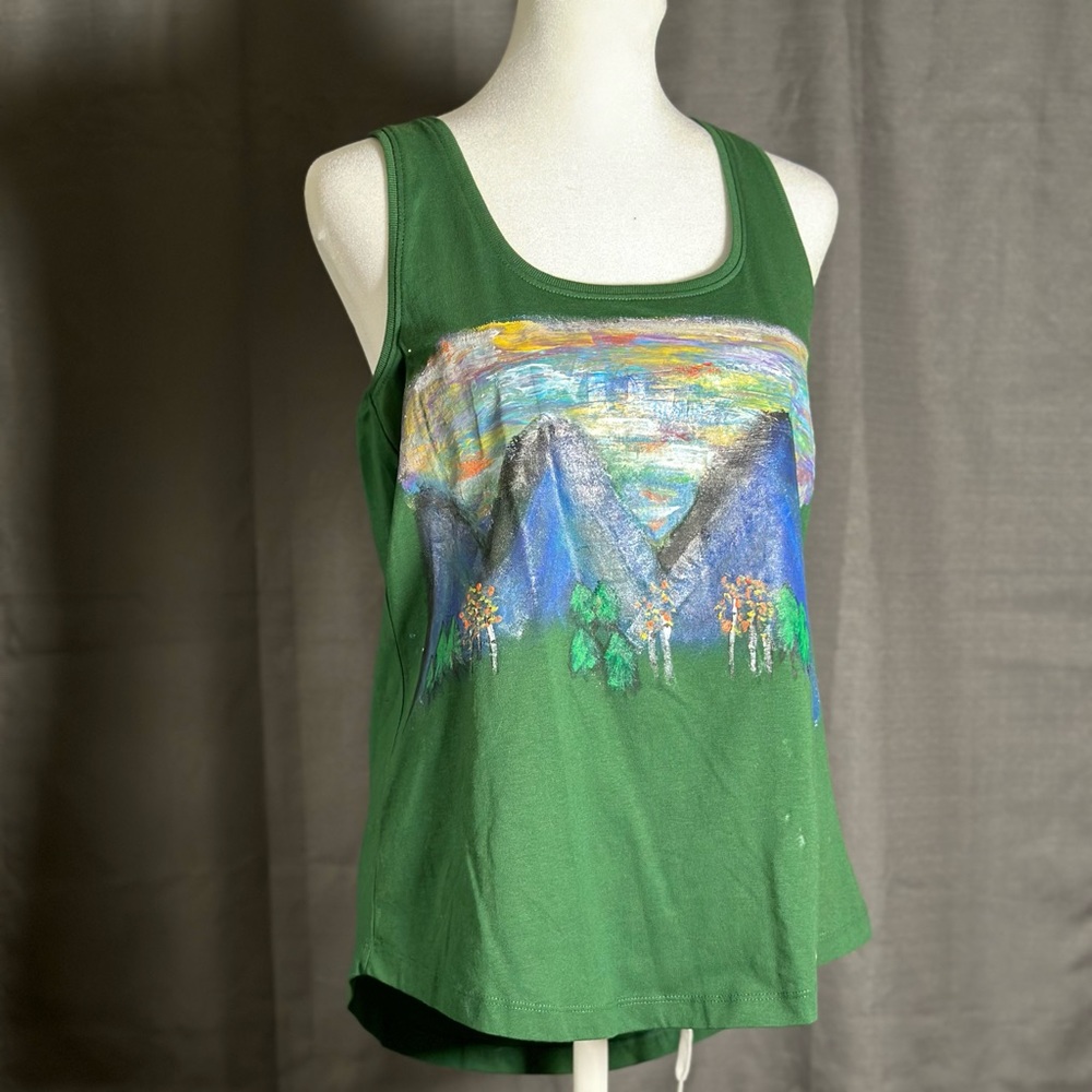 One of a kind hand painted thank top
